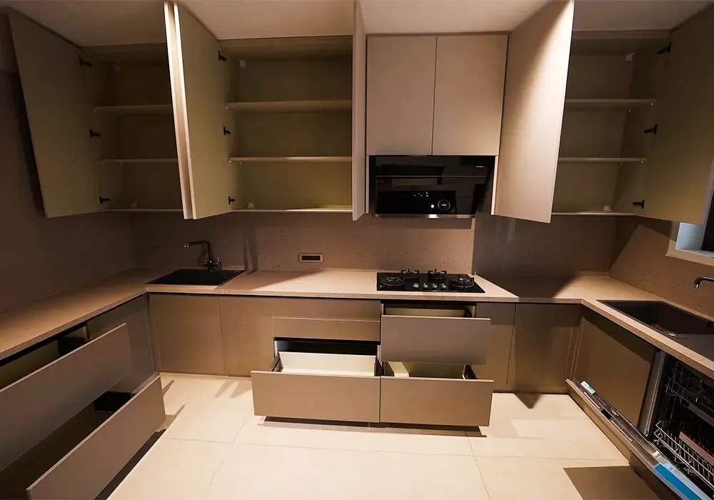 Complete home interior project with modular kitchen and wardrobes by INIKO