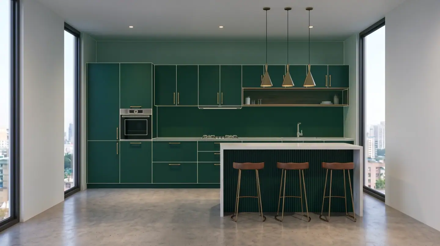A kitchen design taking shape over its measured drawing